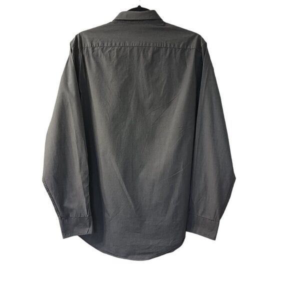 DKNY Mens Dress Shirt Woven Grey Slim Fit with Stretch Size Medium - Picture 4 of 4